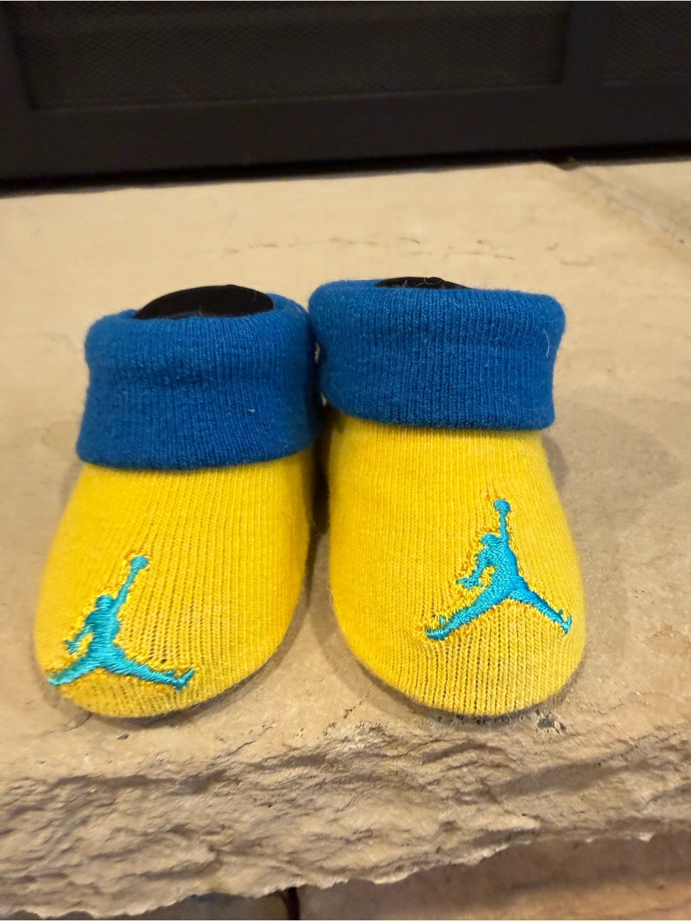 Micheal Jordan infant yellow blue booties new never worn